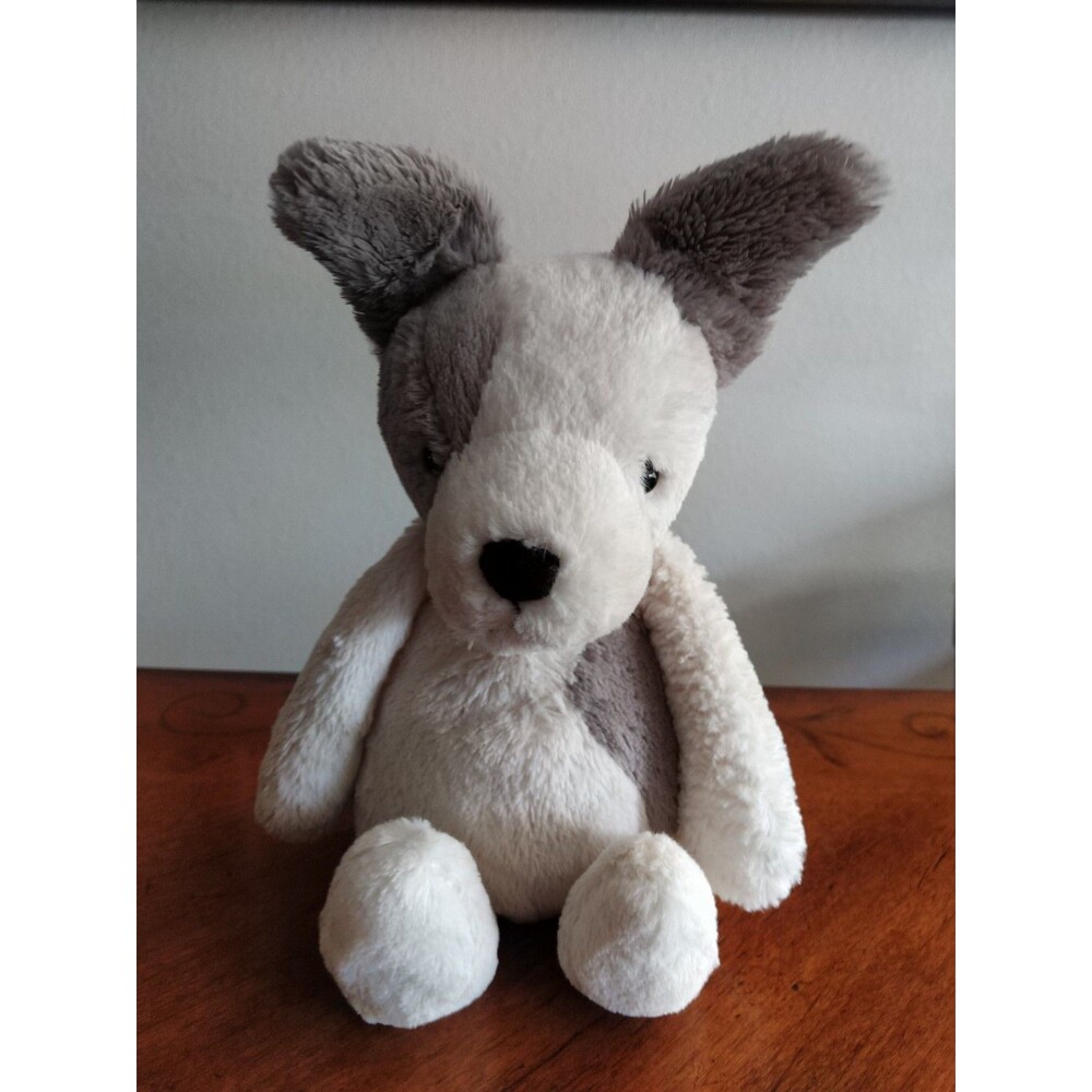 Jellycat Retired Bashful Terrier Plush Small ~12" Gray White Stuffed Animal